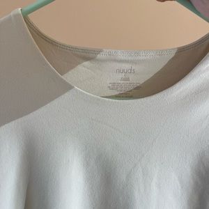 Nuuds bodysuit, size large, color is Bone